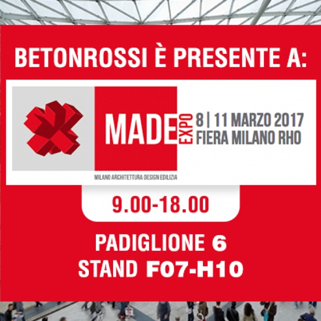 Betonrossi, piantina della Fiera MADE Expo 2017 Milano.